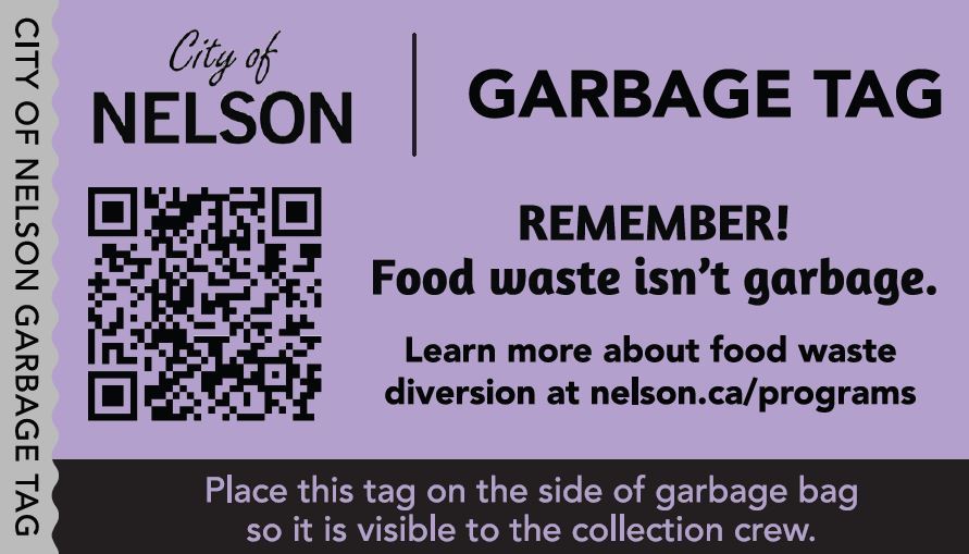 Purple Food Waste Garbage Tag